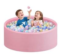 Zedachica Ball Pit for Toddlers 1-3 Memory Foam Ball Pits 47.24''x15.75'' Baby Ball Pit Indoor and Outdoor Game Round Play Ball Pool For Children for Girls and Boys (Pink, NO Balls)