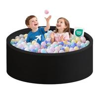 Zedachica Ball Pit for Toddlers 1-3 Memory Foam Ball Pits Baby Ball Pit Indoor and Outdoor Game Round Play Ball Pool For Children for Girls and Boys (Black,47.24''x15.75'' NO Balls)