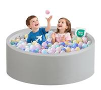 Zedachica Ball Pit for Toddlers 1-3 Memory Foam Ball Pits Baby Ball Pit Indoor and Outdoor Game Round Play Ball Pool For Children for Girls and Boys (Grey,47.24''x15.75'' NO Balls)