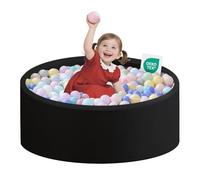 Zedachica Ball Pit for Toddlers 1-3 Memory Foam Ball Pits Baby Ball Pit Indoor and Outdoor Game Round Play Ball Pool For Children for Girls and Boys (Black, 35.4''x11.81'' NO Balls)