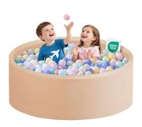 Zedachica Ball Pit for Toddlers 1-3 Memory Foam Ball Pits Baby Ball Pit Indoor and Outdoor Game Round Play Ball Pool For Children for Girls and Boys (Beige, 47.24''x15.75'' NO Balls)