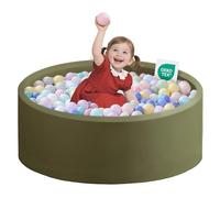 Zedachica Ball Pit for Toddlers 1-3 Memory Foam Ball Pits Baby Ball Pit Indoor and Outdoor Game Round Play Ball Pool For Children for Girls and Boys (SageGreen, 35.4''x11.81'' NO Balls)