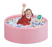 Zedachica Ball Pit for Toddlers 1-3 Memory Foam Ball Pits Baby Ball Pit Indoor and Outdoor Game Round Play Ball Pool For Children for Girls and Boys (Pink, 35.4''x11.81'' NO Balls)
