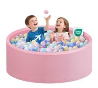 Zedachica Ball Pit for Toddlers 1-3 Memory Foam Ball Pits Baby Ball Pit Indoor and Outdoor Game Round Play Ball Pool For Children for Girls and Boys (Pink, 47.24''x15.75'' NO Balls)