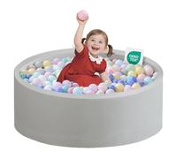 Zedachica Ball Pit for Toddlers 1-3 Memory Foam Ball Pits Baby Ball Pit Indoor and Outdoor Game Round Play Ball Pool For Children for Girls and Boys (Grey, 35.4''x11.81'' NO Balls)