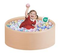 Zedachica Ball Pit for Toddlers 1-3 Memory Foam Ball Pits Baby Ball Pit Indoor and Outdoor Game Round Play Ball Pool For Children for Girls and Boys (Beige, 35.4''x11.81'' NO Balls)