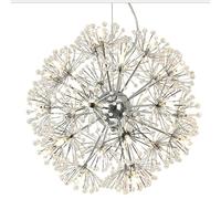ZEDARO Chandeliers Firework Light Stainless Steel Crystal Pendant Lighting Globe Living Room