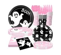 ZEDBRAND Holiday Dining Tableware Set, 7 piece Set | Halloween Paper Plates Cups Napkins for Classroom Parties, Dessert Serving, Family Gatherings