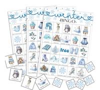 ZEDEV 24 Pcs Winter Bingo Cards, Christmas Snowflake Bingo Cards for Adults Large Group, Fun & Exciting Xmas Games for Family Nights, Classroom Party, Holiday Activities, Christmas Party Favors -10