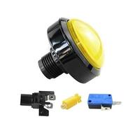 ZEDEVB 1pcs 60mm Game accessories button 60mm convex big circle with light button Pattle game machine big circle button switch reset(Yellow-1)