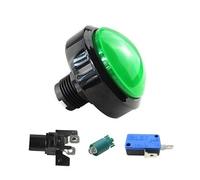 ZEDEVB 1pcs 60mm Game accessories button 60mm convex big circle with light button Pattle game machine big circle button switch reset(Green-1)