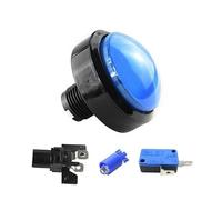 ZEDEVB 1pcs 60mm Game accessories button 60mm convex big circle with light button Pattle game machine big circle button switch reset(Bule-1)