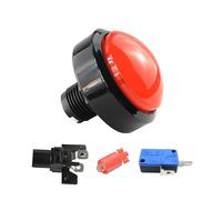 ZEDEVB 1pcs 60mm Game accessories button 60mm convex big circle with light button Pattle game machine big circle button switch reset(Red-1)