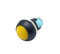 ZEDEVB 5/10pcs PBS 33A Mini Plastic Latching Push Button Switch Round Head ON OFF 2 Pin 12mm Self locking Push-button Red Green Blue(Yellow,10pcs)