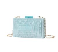 ZEDEVB Acrylic Evening Bag Fashionable And Atmospheric Clutch Bag Chain Shoulder Messenger Bag Women's Mobile Phone Bag(Pearl blue)