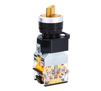 ZEDEVB LA38-11XD/2 Rotary push button switch with lamp 22MM 2 position 3 position latching LED knob switches Multicolor optional(Yellow,2P 2NO-12V)