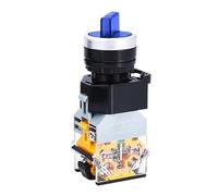 ZEDEVB LA38-11XD/2 Rotary push button switch with lamp 22MM 2 position 3 position latching LED knob switches Multicolor optional(Blue,3P 2NO-12V)