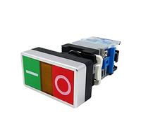 ZEDEVB LA38 220V AC ON/OFF START STOP 1 NO NC 2 buttons LAY8E-11SD Momentary Double Head Push Button Switch With LIGHT 22mm(24V)