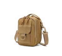 ZEDEVB Outdoor Tactical Molle Backpacks Camping Bag Pouch Belt Waist Backpack Sport Running Travel Shoulder Bags Fanny Pack Sling Bag(=Khaki)