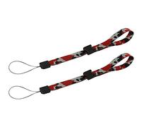 ZedLabz adjustable wrist strap for Cameras, MP3 Players, electronic devices, Games Controller, Console, DS Lite DSi XL 2DS 3DS XL Wii remote Wii U, PSP Go PS Vita PS3 Move - Qty 2 - camo red & grey