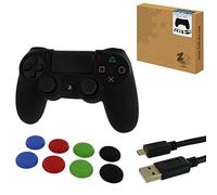 ZedLabz protect & play accessory bundle for PS4 including 3m charge & play ca...