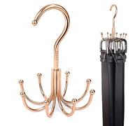 ZEDODIER Belt Hanger, 2 Pack Belt Rack Closet Accessories Organizer, Maximum 24 Storage Capacity, Hanging Holder Storage Hook for Belt, Bra, Tank Top, Tie, Scarf, Purse, Rose Gold