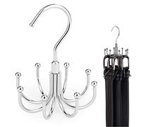 ZEDODIER Belt Hanger, 2 Pack Rotatable Belt Rack Closet Accessories Organizer, Maximum 24 Storage Capacity, Hanging Holder Storage Hook for Belt, Bra, Tank Top, Tie, Scarf, Purse, Silver