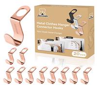 ZEDODIER Metal Clothes Hanger Connector Hooks, 20 Pack Super Sturdy Hanger Extender Hooks, Efficient Closet Space Saver, Easy to Use, Suitable for Heavy Clothing, Fits All Types of Hangers, Rose Gold