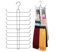 ZEDODIER Scarf Organizer Scarf Hanger for Closet, 2 Pack Rotatable Sturdy Hijab Holder Holds 40 Scarves, Space Saving Closet Organizers and Storage, Black