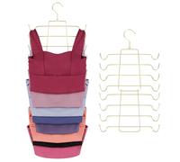 ZEDODIER Tank Top Hanger, 2 Pack Space Saving Hangers, Non-Slip Hanging Bras Holder, Closet Organizers and Storage for Camisoles Tank Tops Ties Swimsuits Strappy Dress, Gold
