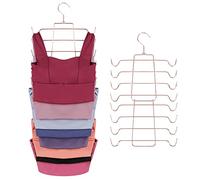 ZEDODIER Tank Top Hanger, 2 Pack Space Saving Hangers, Non-Slip Hanging Bras Holder, Closet Organizers and Storage for Camisoles Tank Tops Bras Ties Swimsuits Strappy Dress, Rose Gold