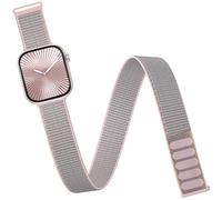 Zedoli Ankle/Arm Band Compatible with Apple Watch Bands 42mm 44mm 45mm 46mm 49mm Women Men, Stretchy Nylon Breathable Armband Ankle Strap for iWatch Series 10 9 8 7 6 5 4 3 2 1 SE Ultra, Pink Sand