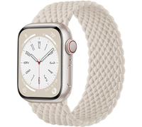 Zedoli Braided Solo Loop Compatible with Apple Watch Band 44mm 45mm 46mm 42mm 49mm 41mm 40mm 38mm Women Men, Stretchy Soft Nylon Sport Strap for iWatch Series 10 9 8 7 6 5 4 3 2 1 SE/Ultra,Starlight