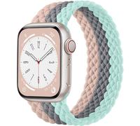 Zedoli Braided Solo Loop Compatible with iWatch Bands 38mm 40mm 41mm for Women, Adjustable Stretchy Nylon Solace Bands Elastic Sport Wristband Straps for Apple Watch Series 9 8 7 6 5 4 3 2 1 SE, Pink