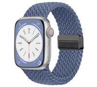 Zedoli Magnetic Braided Solo Loop Compatible with Apple Watch Band 38mm 40mm 41mm 42mm Women Men, Stretchy Nylon Elastic Sport Strap for iWatch Series 10 9 8 7 6 5 4 3 2 1 SE Ultra, Blue Grey