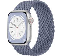 Zedoli Stretchy Braided Solo Loop Compatible with Apple Watch Band 44mm 45mm 46mm 49mm 42mm 41mm 38mm 40mm Women Men, Nylon Elastic Strap Wristband for iWatch Series 10 9 8 7 6 5 4 3 2 1 SE,Blue Grey