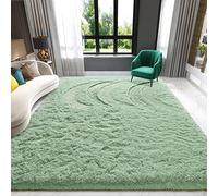 Zedrew Sage Green Area Rugs Fluffy Rug for Bedroom Living Room, 4x6 Feet Indoor Shaggy Carpets, Plush Soft Rug for Kids Room, Furry Rugs for Girls Boys Playroom Nursery Room Home Decor