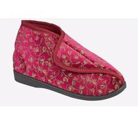 Zedzzz Geraldine Bootee Slippers Womens | Slippers | Wine Floral | UK Size 8