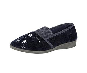Zedzzz Joanna Ladies Full Slippers Navy UK 4