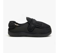 Zedzzz JOSH Mens Super Wide Touch Fasten Slippers Black - UK 9-10