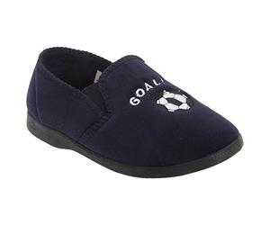 Zedzzz Kids Boys Midfield Twin Gusset Football Slippers (13 UK Junior) (Navy Blue)