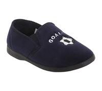 Zedzzz Kids Boys Midfield Twin Gusset Football Slippers (6 UK) (Navy Blue)
