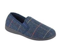 Zedzzz Men's Kenny Herringbone Twin Gusset Slippers in Navy | Size: 10 Zedzzz Navy 10