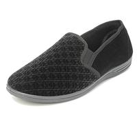 Zedzzz Mens Luxury Warm Comfort Velour Shoes Slippers Big Sizes Black Size 8