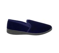 Zedzzz Men's Ross Twin Gusset Velour Slippers in Navy | Size: 10 Zedzzz Navy 10