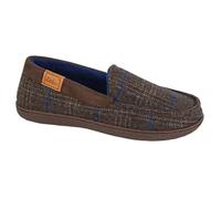 Zedzzz MS407 NEVILLE Mens Moccasin Style Slippers (Brown Tweed, UK Footwear Size System, Adult, Men, Numeric, Medium, 6)