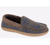 Zedzzz MS407 NEVILLE Mens Moccasin Style Slippers (Brown Tweed, UK Footwear Size System, Adult, Men, Numeric, Medium, 9)