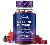Zedzzz Sleep Gummies | Natural Sleep Support 5-HTP, Magnesium, L-Theanine & Valerian Root, Herbal Extracts | Vegan | No Artificial Sweeteners | Berry Flavour | 60 Count