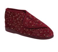 Zedzzz Women's Geraldine Touch Fastening Floral Bootee Slippers in Wine | Size: 7 Zedzzz Wine 7