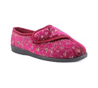 Zedzzz Womens Ladies Diabetic Orthopedic Washable Touch Fasten Slippers (Wine, 6, numeric_6)